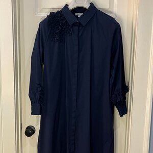 Chico's Midnight Blue Applique Shirt Dress - size 3 (16)